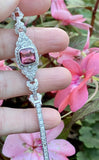 Art Deco Vintage Retro Estate 14k Gold Diamond Pink Tourmaline Bracelet