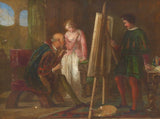 Antique 19th Century Original Oil Painting, Lady Art Studio