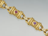 Rare $8000 18K Gold YG Seidengang Gemstone 0.72 G/VS Diamond Link Bracelet