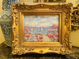 KADLIC Original Oil Painting Abstract Seascape Impasto Gold Gilt 15" Frame