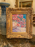 KADLIC Impasto Floral Landscape Wild Flowers Gilt Ornate Gold 15" Wood Frame