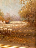 Signed Antique Danish Original Oil Painting Landscape, 19th Century