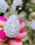 Stunning RING-DANT Platinum 4.00ct VS Diamond Ballerina Baguette Ring