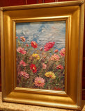 KADLIC Tuscany Floral Wild Flowers Poppy Original Oil Painting 16"x12