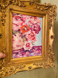 KADLIC Original Oil Painting Floral Still Life Impasto Gold Gilt 15" Frame