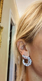 Vintage Estate 18k Gold 5.90ct G VS Diamond Crescent Drop Cluster Earrings
