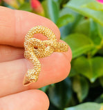 Vintage Retro 14k Gold Serpent Snake Wrap Ring