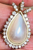 Vintage Estate 14k Gold ct VS Diamond Halo Mabe Pearl Pendant