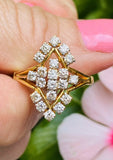 Stunning Vintage 18k Gold 0.90ct VS Diamond Navette Ring $3200