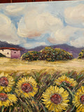 KADLIC French Provence Sunflowers Impasto Original Oil Painting On Canvas 24x20”