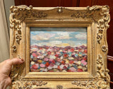 KADLIC Original Oil Painting Abstract Sunset Beach Impasto Gold Gilt Frame 15"
