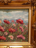 KADLIC Tuscany Italian Italy Seascape Flowers Poppy Original Oil Painting 20x24"