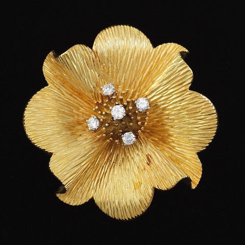 Stunning Tiffany & Co. 18k Gold 0.50ct G VS Diamond Pin Brooch Necklace Pendant