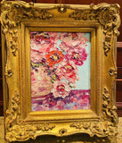 KADLIC Original Oil Painting Floral Still Life Impasto Gold Gilt 15" Frame