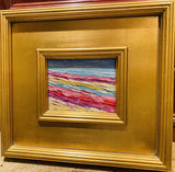 KADLIC Abstract Impasto Original Oil Table Painting Gold Gilt Frame 10" Fine Art