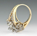 Stunning Vintage Estate 18k Gold 4.00ct VS Diamond Cluster Cocktail Ring
