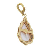 NICE! Vintage Estate 14k Gold Mabe Pearl VS Diamond Pendant for Necklace 48mm