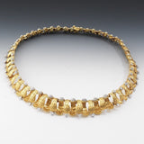 Stunning 1950s 18k Gold Heavy 2.40 GH/VS Diamond Choker Necklace Italy