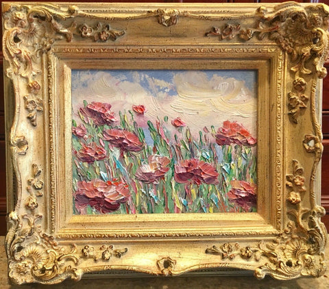 KADLIC Wild Flowers Floral Impasto Impressionist Original Oil Painting 8x10"