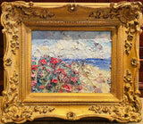 KADLIC Original Oil Painting Impressionist Seascape Impasto Gold Gilt 15" Frame