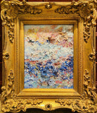 KADLIC Original Oil Painting Abstract Seascape Impasto Gold Gilt 15" Frame