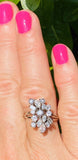 Vintage Estate 14k Gold Fancy 1.50ctw Baguette Marquise Diamond Cluster Ring