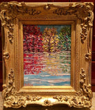 KADLIC Autumn Trees Fall Landscape II Original Oil Painting Gold Gilt Frame