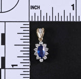Vintage Estate 14k Gold Pretty Natural Marquise Blue Sapphire Diamond Pendant