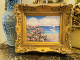 KADLIC Original Oil Painting Abstract Seascape Impasto Gold Gilt 15" Frame