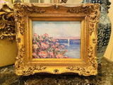 KADLIC Original Oil Painting Abstract Seascape Impasto Gold Gilt 15" Frame