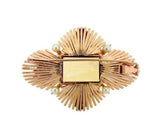 RAYMOND YARD Art Deco 1940 14k Gold Platinum Citrine Diamond Brooch Pin Pendant