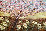 KADLIC Abstract Landscape Trees Impasto Original Oil Painting On canvas 36x24"