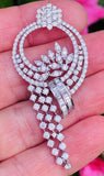 Vintage Estate 18k Gold 4.92ct Brilliant Diamond Baguette Necklace Pendant