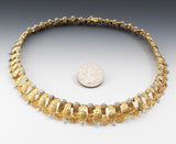 Stunning 1950s 18k Gold Heavy 2.40 GH/VS Diamond Choker Necklace Italy