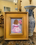 KADLIC Abstract Impasto Girl Child Original Oil Painting Gilt Frame 12x12" Art