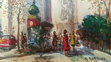 Vintage Midcentury Paris Street Scene Georges Gerbier Original Oil Painting