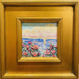 KADLIC Abstract Impasto Seascape Original Oil Painting Gilt 14” Frame Fine Art
