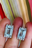Vintage 1950s Estate 18k Gold 2.00ct VS Diamond Drop Cluster Earrings