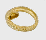 Vintage Retro Chic Estate 14K Gold Diamond Cut Blue Sapphire Serpent Snake Ring