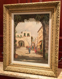 Vintage Mid Century Art Italian Italy Original Oil Painting MORIANI Naples 16x20