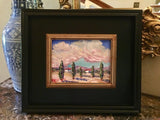 KADLIC Tuscany Italy Landscape Impasto Original Oil Painting 9x12 Gilt Frame