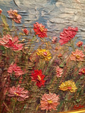 KADLIC Tuscany Floral Wild Flowers Poppy Original Oil Painting 16"x12