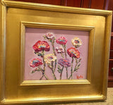 KADLIC Pink Wildflowers Floral Gardens Gilt Wood Frame 8x10”
