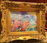 KADLIC Original Oil Painting Abstract Impasto Gold Gilt 15" Frame