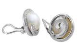 Rare $9000 Platinum Tiffany & Co. 0.85ct VS Diamond Mabe Pearl Clip Earrings
