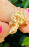 Vintage Retro 14k Gold Serpent Snake Wrap Ring