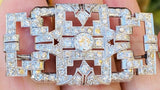 Vintage 1950s Midcentury Platinum 3ct  Old European Mine Diamond Brooch Pendant
