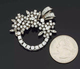 Retro 40s Vintage 1950s Deco 3.25ct G/H VS Diamond 14k Gold Brooch Pin Pendant