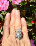 Estate Antique Platinum 3.00ct Pear Marquise Large VS Diamond Cluster Ring $12K