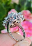 Vintage Ring-dant Platinum 4ct Aquamarine G VS Diamond Ballerina Ring Pendant